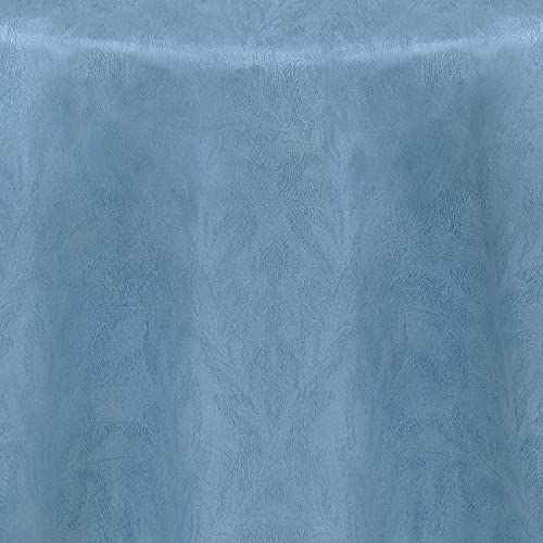 Newbridge Blue Napa Leaf Solid Color Vinyl Flannel Backed Tablecloth, Hotel Quality Indoor/Outdoor Patio, Kitchen, Bbq, Dining Room Vinyl Tablecloth, 52” X 52” Square #TOP6