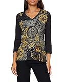 Desigual; Woman; T-Shirt 3/4 Sleeve; Blue; Idaho; Patterned; Leaves