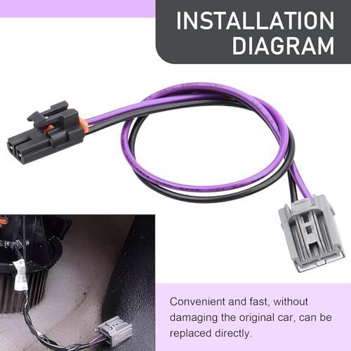 Image of Eratus Blower Motor Wiring Harness, Heater Connection Harness, Plug and Play Waterproof Cable Adapter, Compatible with Chevrolet Cadillac 22957044 15-75221157522115 75221 15887352 (Purple)