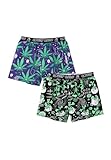 Weed Lousy Livin Confezione da 2 boxer Outer-Weedy, Nero , XL