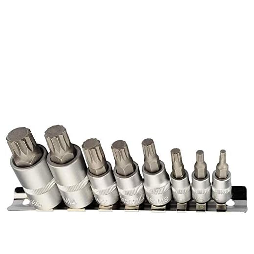 XZN Juego de llaves de vaso multidientes I M4 M5 M6 M8 M10 M12 M14 M16 I Juego de 8 pzs. de puntas múltiples