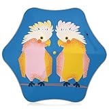 MiaoLD 長傘 キッズ 子供 傘 女の子 小学生 鳥柄 鸚哥 おもしろ ブルー 動物柄 日傘 晴雨兼用 雨傘 男の子 可愛い UVカット 遮光断熱 3-8才向け 撥水加工 軽量 丈夫 子供用傘 手開き 反射テープ付き 先端が丸い設計 通学 通園