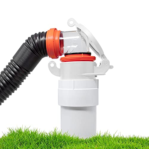 Enviro Design Products Footloose 4" Sewer Cap For Rv Sites/Campgrounds | Odorless, Self-Closing, Easy To Install & Use | Male, White, Polypropylene #TOP1