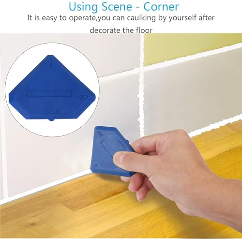 Silicone Caulking Tools Compatible with Sealant Grout Finishing Sealing 3 Pieces Blue Caulk Tool Kit Caulking Finishing Tools