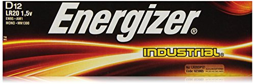 Energizer D 1.5 Volt Alkaline Industrial Batteries, 12 Count