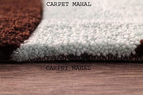 Image of Carpet Mahal Export Quality Handmade Tuffted Pure Woollen Carpet for Living Room Bedroom Size 8 x 10 feet (240X300 Cm) Color-Multi