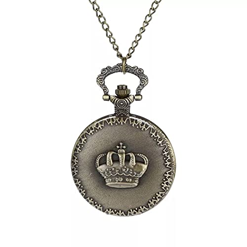 Gold Time Pocket Watch | Crown Embossing | Numerical Dial | Metal Keychain Design | Bronze | Vintage | Antique Style Gandhi Watch for Men & Boys (B09FNSGVLJ) Amazon Price History, Amazon Price Tracker