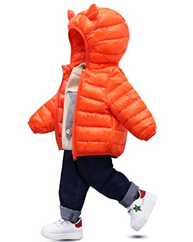 HILEELANG Winter Coat for Toddler Boy Girl Hooded Puffer Coat Lightweight Water-Resistant Packable Puffer Jacket