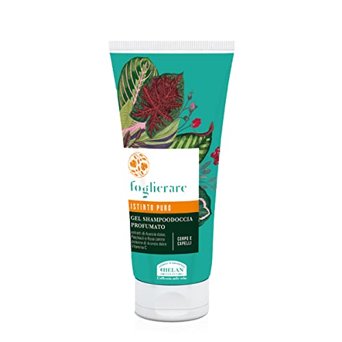 Helan, Foglierare, Instinkt Pure – Shampoo und Duschgel für Körper und Haar, belebender Duschschaum mit süßer Orange und Hagebutte, sanftes und duftendes Schaumbad, 200 ml