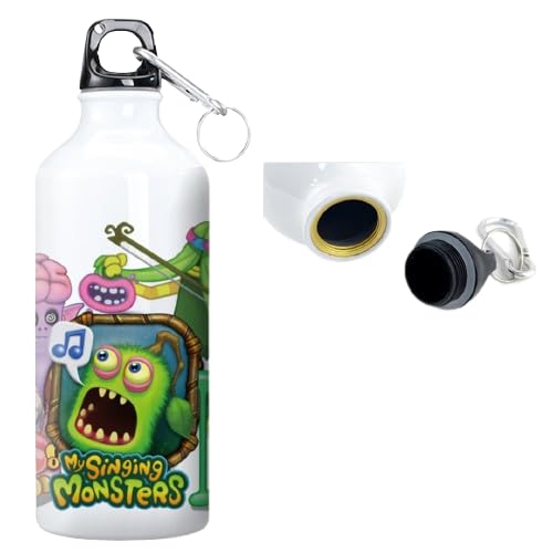 Xinchangda My Singing Monsters Sports Water Bottle Anime Aluminum Flask 600ml Capacity Hiking Outdoor Gym Water Bottle