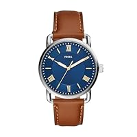 Fossil Men's Brown Leather Copeland Analogue Watch, 42mm