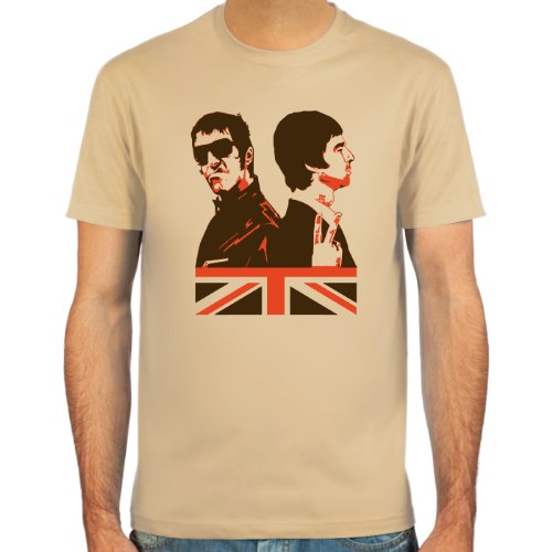 Pixda T-shirt Liam & Noel Gallagher ::: Colour: skyblue, sand or white ::: Sizes: S-XXL (Britpop)