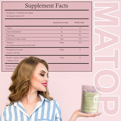 MATOP Premium Feminine Balance Gummies for Women - pH Balance Support & Vaginal Probiotic with Hawaiian Pineapple Flavor, Vegan, Gluten-Free – 60 Gummies (30 Servings)