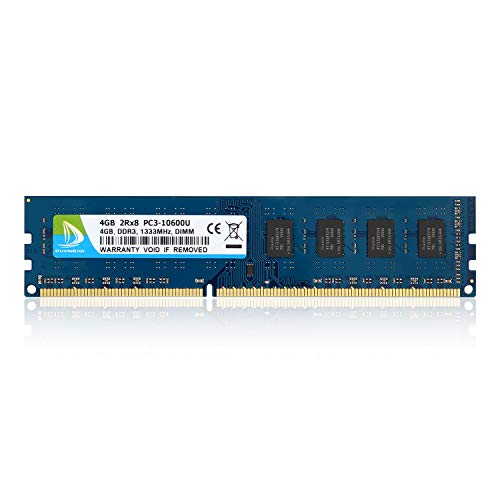 DUOMEIQI 4GB DDR3 1333MHz UDIMM PC3-10600 PC3-10600U CL9 2RX8 1.5v (240 Pin) Módulo RAM de Memoria de Escritorio sin búfer...
