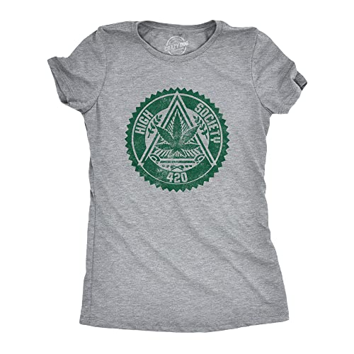 T-shirt humoristique High Society 420 pour femme en coton