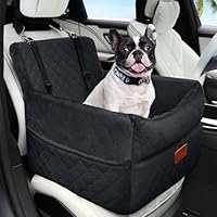 Hunde Autositz für kleine bis mittlere Hunde, Waschbarer hundesitz Auto mit Aufbewahrungstaschen, Ansteckbare Leine,verdickter Hundeautositz Sitzerhöhung Hundebett Auto für Rückbank Vordersitz