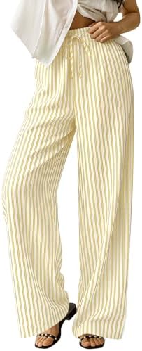 LYHIPSS Striped Gingham Pants Women Summer Lounge Plaid Checkered...