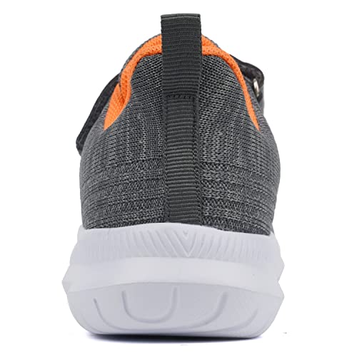 Toandon Kids Boys Sneakers Shoes Knit Breathable Lightweight Athletic Sport Tennis Running Walking Fashion Child Strap Non Slip Hook And Loop Closure Sneakers Grey Size 11 #TOP5