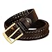 AGUTALITHIC Full Grain Leather Handmade Belt for Men Women-Casual Woven Hollow Braided Fully Adjustable Belt with Cow Leather(125cm/49, Black)