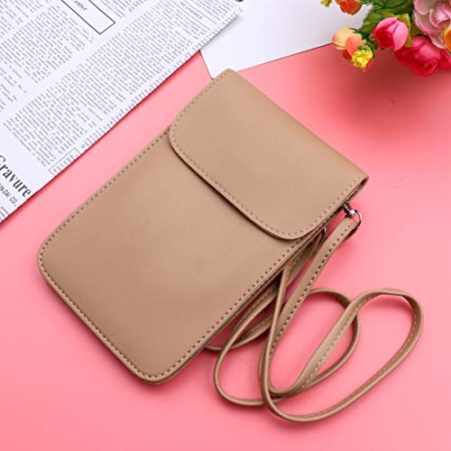 Valicclud — Bolsa feminina pequena transversal com alça de toque de PVC para tela sensível ao toque,