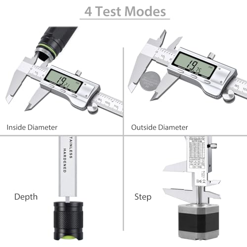 Proster Digital Vernier Caliper 6Inch Stainless Steel Electronic Caliper Inch/mm Conversion Measuring Tool for Length Width Depth Inner Diameter Outer Diameter - Thumbnail 3