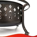 SINGLYFIRE 36 Inch Fire Pits for Outside Large Outdoor Wood Burning Crossweave firepit Heavy Duty Steel Bronze Bonfire Pit for Patio Backyard Garden with BBQ Grate,Spark Screen,Log Grate,Poker - Image 4