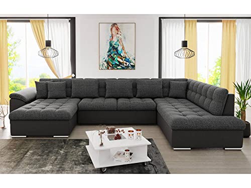 Bestmobilier - Chuck - canapé panoramique XXL - Convertible avec Coffre - 7 Places - Style Contemporain - Droit Cover