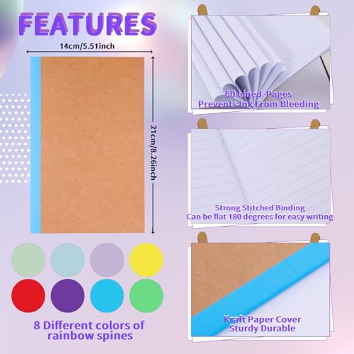 Carnets de composition en vrac A5 kraft pour journal de notes et fournitures bureau - 3