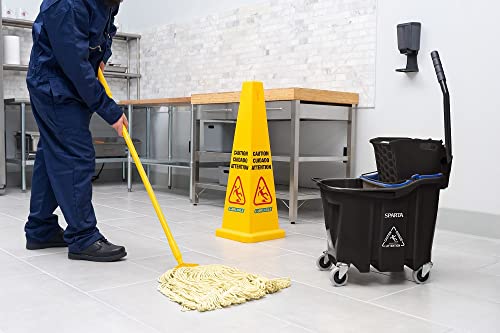 Image of SPARTA OmniFit Mop Bucket System, Durable Mop Bucket, Side Press Wringer, and Soiled Water Insert, Floor Cleaning Essentials for Commercial and Home Use, 35 Qt Capacity, 1 Count, Black