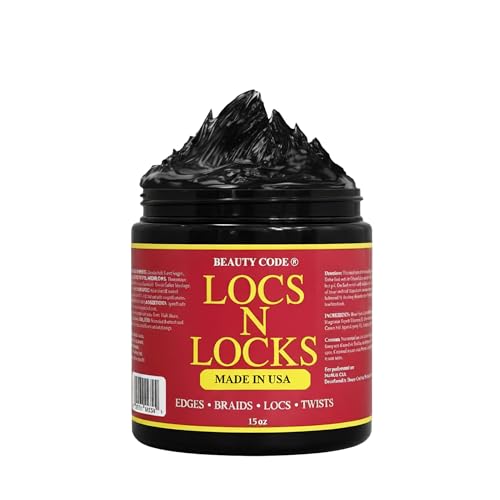 Black Queen Extreme Hold Loc Gel for 4C Hair (15oz) - Made in USA - Professional Braid, Twist & Edge Control - Dries Dark, No Flaking or White Residue - Long-Lasting Formula for Coily & Gray Hair