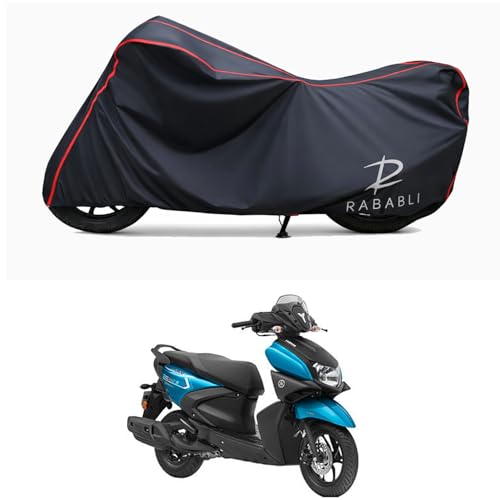 Image of Waterproof Bike Body Cover Compatible for | Yamaha RayZR 125 BS6 | Taffeta Fabric, Red Piping Design, Bottom Elastic Fit | Dustproof, Sun UV & Rain Protection for All Bikes