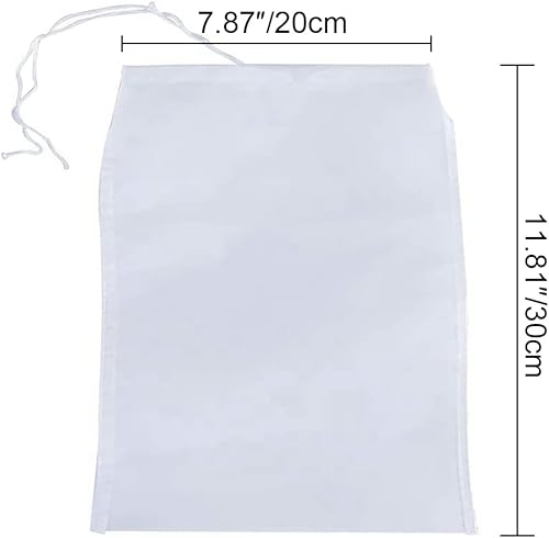 Miniatura 2 de Bolsa coladora de malla fina de grado alimenticio, 200 mallas de 75 micrones, reutilizable, lavable, bolsa de tela de nailon con cordón para