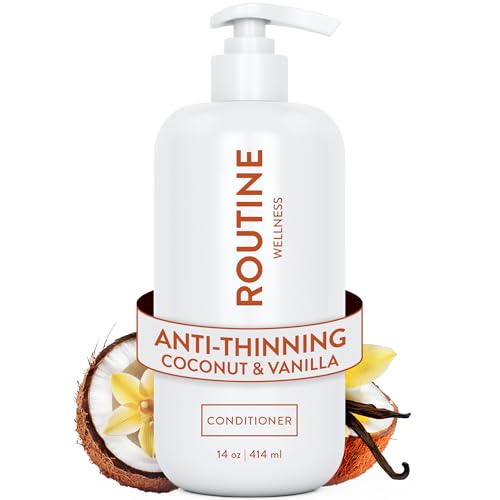 Routine Wellness Anti-Thinning Deep Conditioner for Thinning Hair to Reduce Breakage - CLINICALLY TESTED Formula with DHT Blockers Saw Palmetto, Nettle Oil - Coconut & Vanilla Conditioner