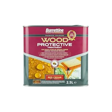 Barrettine Wood Protective Treatment (Red Cedar, 2.5L) - Ideal Treatment for Outdoor Treated Timber Structures, Wood Protector Oil with Water Repellent Qualities. UV & Fade Resistant.