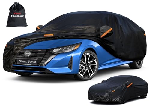 Kayme 7 Layers Car Cover Custom Fit for Nissan Sentra (2000-2025) Waterproof All Weather for Automobiles, Outdoor Full Cover Rain Sun UV Protection.