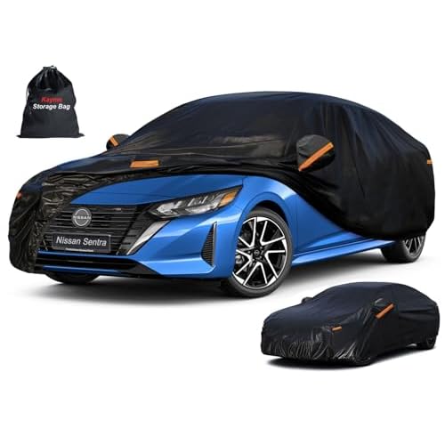 Kayme 7 Layers Car Cover Custom Fit for Nissan Sentra (2000-2025) Waterproof All Weather for Automobiles, Outdoor Full Cover Rain Sun UV Protection. C