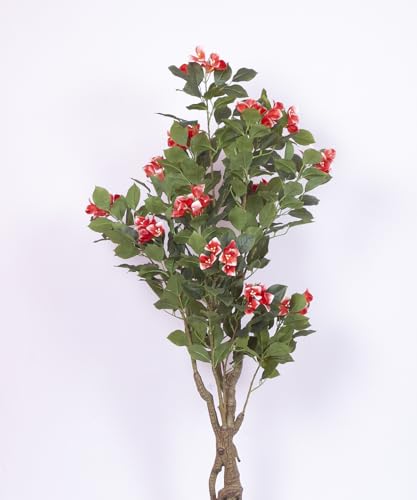 Image of Artificial Pink Bougainvillea Plant with Pot - 4.2 Feet | Realistic Plant - Trees - Flowers | Indoor Tropical | Home - Shop - Office | Gifting - Decor - Ambience - Durable | No Maintenance