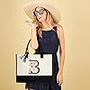 sundee Personalized Initial Canvas Beach Bag, Canvas Tote Bag with Inner Zipper Pocket, Monogrammed Gifts Tote Bag for Wedding, Birthday, Holiday - Letter B #3