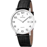 Festina Reloj Hombre Analógico de Cuero Negro - Movimiento de