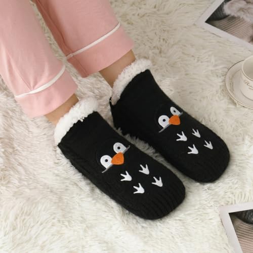 Image of ZYZX Cute Animal Slipper Socks for Women with Grips,Fuzzy Socks Indoor