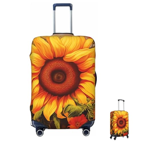 Luggage Cover Washable Elastic Suitcase Covers Sunflower Oil Painting Travel Baggage Cover Fashion Anti-scratch Suitcase Protector Decoraitve Covers Fits 18-32 Inch Luggages Small