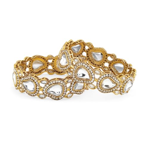 Image of Rubans Bangles Set of 2 Cubic Zirconia Ethnic Stylish Jewellery Gift for Women & Girls
