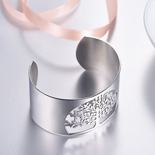 Prosteel Stainless Steel Bangle,Stainless Steel Bracelet,Stainless Steel Women Bracelet,Tree Of Life,Wide Bangles,Metal Cuff Bracelets,Family Tree Jewelry,Psh2883G #TOP3