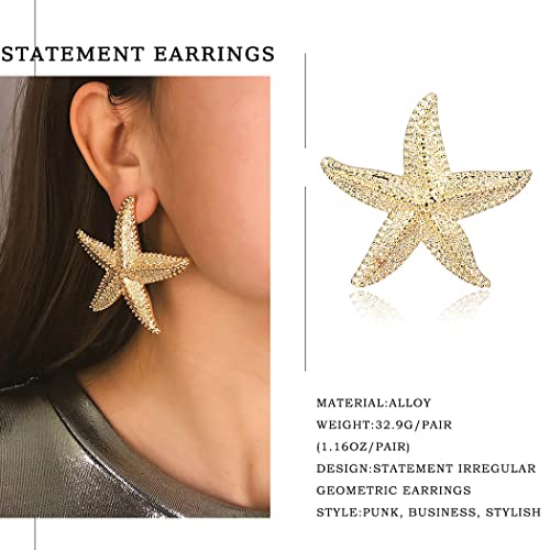 Starfish Earrings Large Gold Statement Big Star Earrings for Women Boho Fashion Beach Ear Jewelry Accessories2