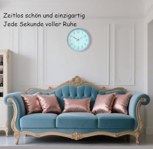 Image of Wall Clocks Battery Operated, 12 Inch Non Ticking Digital Wall Clock, Silent Analog Clock for Bedroom Living Room Kitchen Office Gym Classroom, Large Number Clocks for Seniors Elderly, Blue