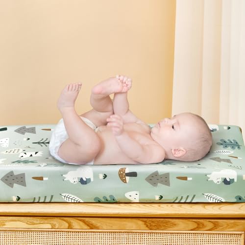 image for TILLYOU Changing Pad Cover Set in Soft Jersey Material - Fits 32