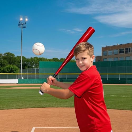 Baseballschläger 32 Zoll (82cm), Bat Baseballschläger Aluminium mit Rutschfester Griff, die Beste Größe für Baseball und Selbstverteidigung (Rot)