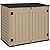 YITAHOME Outdoor Horizontal Storage Sheds w/o Shelf, 35 Cu Ft Lockable Resin Waterproof Shed, Ideal for Garden Tools, Easy to Assemble, Brown