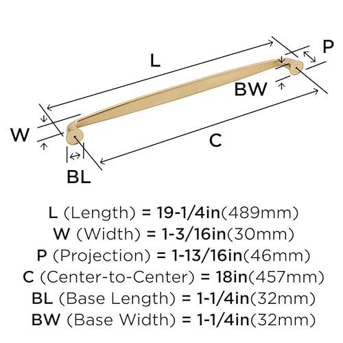 Amerock BP53806CZ | Champagne Bronze Appliance Pull | 18 inch (457mm) Center-to-Center Cabinet Handle | Kane | Furniture Hardware by Amerock - Image 4