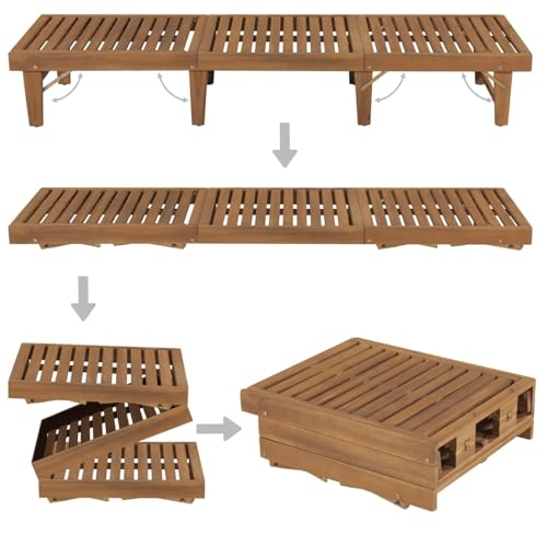 Chaise longue bois d'acacia résistante pour petit balcon